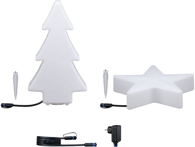 Plug & Shine Set LED-lichtobject Tree + Star IP67 3000K 2,8W Wit