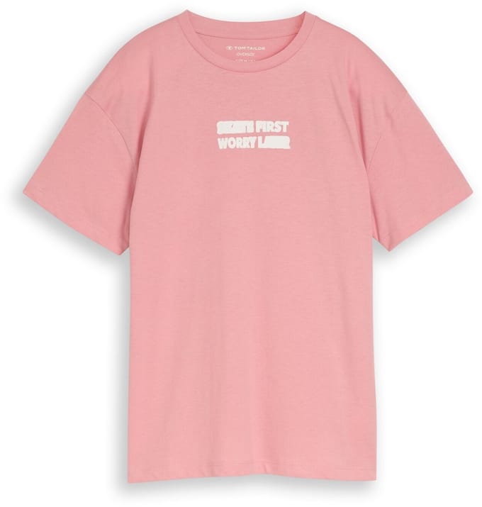 Tom Tailor - Oversized T-shirt met print op de rug - Maat 152 - blush rose