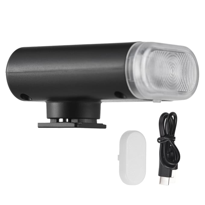 Andoer S12 Universele Mini Camera Flitser GN12 Op-camera Flitslicht 5600K Speedlite 8-Niveau zwart