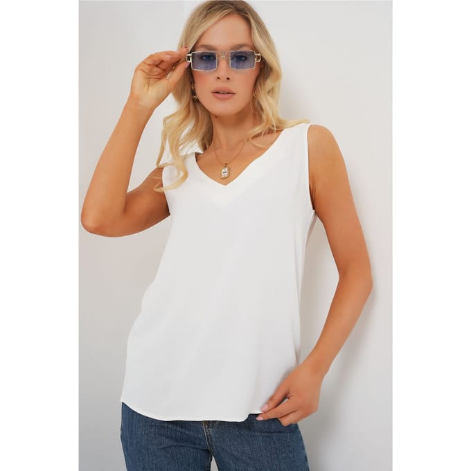 V-hals Pull-On Blouse