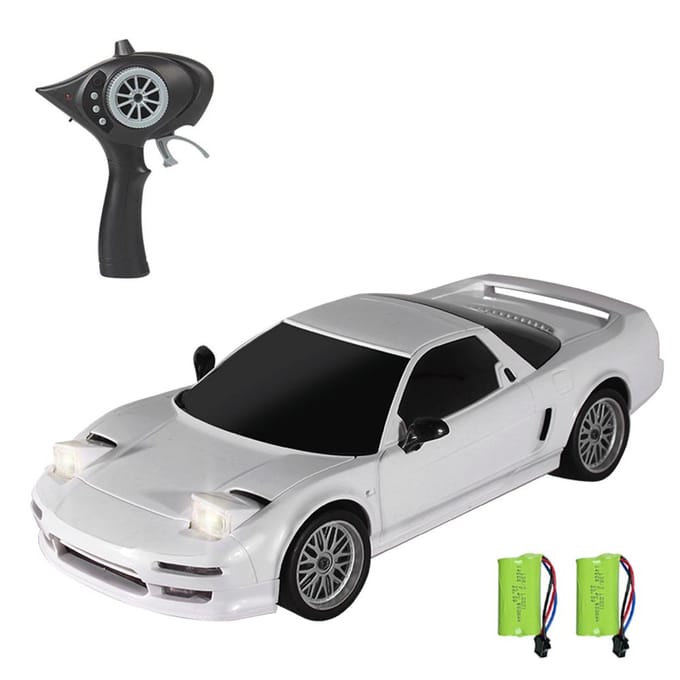 Afstandsbediening Driftauto Afstandsbediening Auto 1/18 ESP Volledige Schaal 2.4GHz Afstandsbediening Racewagen 2 battery wit