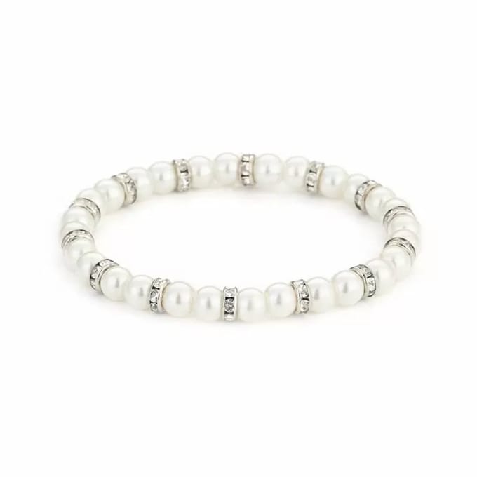 Bijoutheek Armband (Sieraad) Parels Witte Stenen Wit