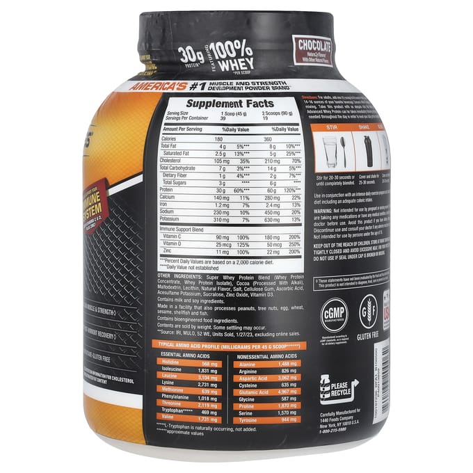 Body Fortress, Super Advanced Whey Protein, Chocolade, 3,9 lb (1,769 g)
