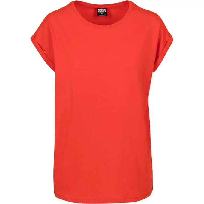 Urban Classics - Extended shoulder Dames T-shirt - S - Oranje
