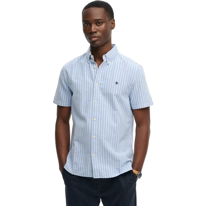 Superdry Preppy Oxford Overhemd met Korte Mouwen Blue Grootte: S