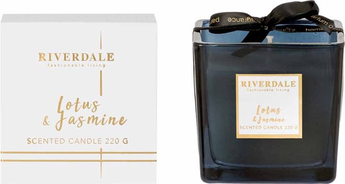 Riverdale - Deluxe Geurkaars in pot Lotus & Jasmine Wit 8cm Wit