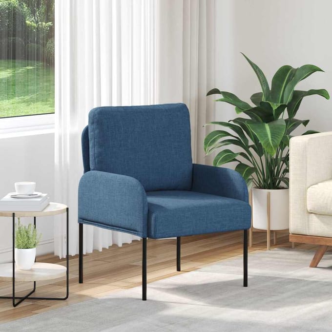 vidaXL Banken met kussen 55cm Blauw Multiplex