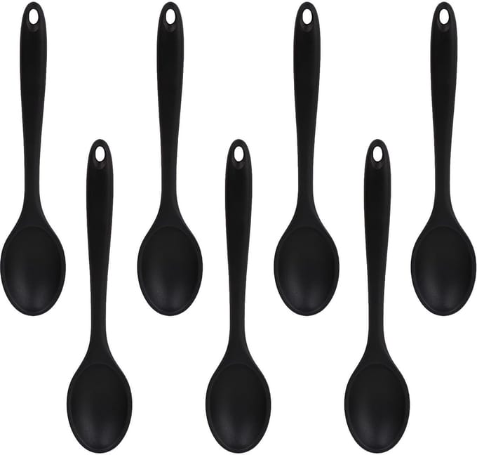 Solidchoice - Set van 7 Kleurrijke Siliconen Keukenlepels