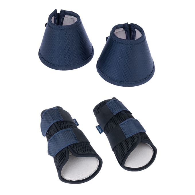 2x Nomad Tales beenkappen van elastaan, marineblauw maat S Paard