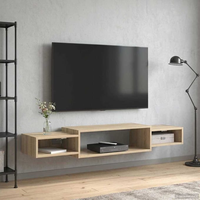 vidaXL - Wand - gemonteerd - TV - Kast - Muurmontage - Sonoma - Eiken