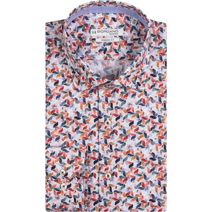 Giordano - Lange mouw overhemd - Mannen - XL - Red - Katoen - 317810