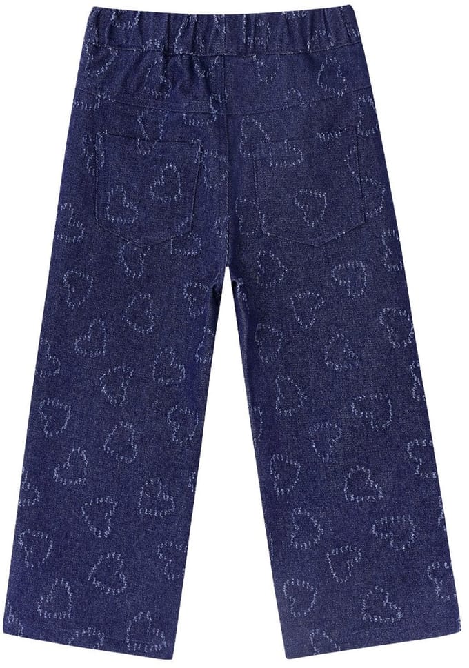kleding - schoenen - accessoires - meisjes - jeans broek met Hartmotief - Blauw - 4 Jaar