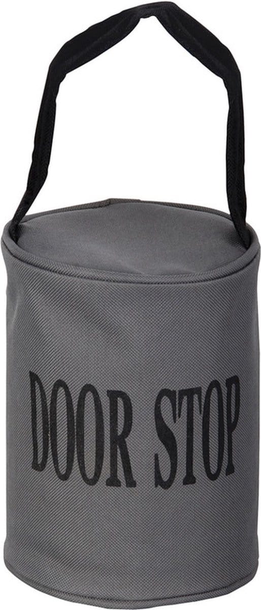 Esschert Design Canvas deurstopper grijs - 1x - met handvat - 16 x 12.5 cm - 2.4 kg