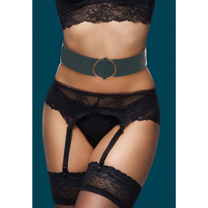 Ouch Halo - Heupriem met bondage ringen - Groen