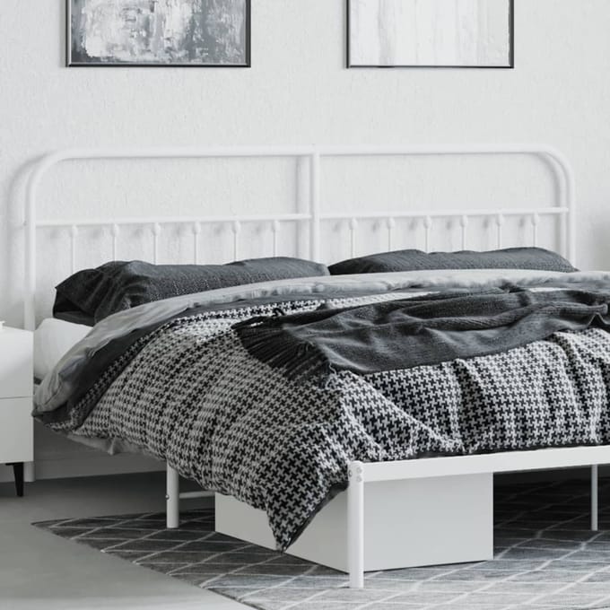 vidaXL - Vervangend - hoofdbord - metaal - wit - 200 - cm