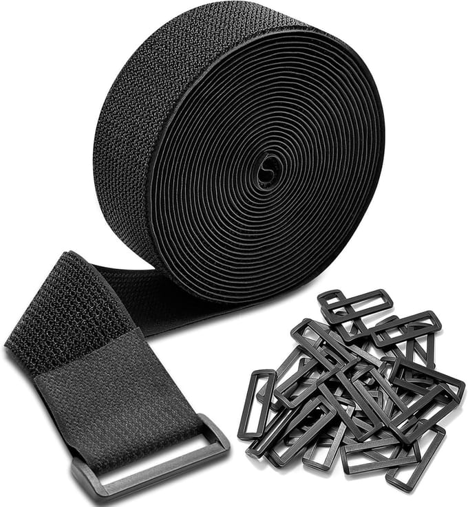 Sterke Kabelbinders - Herbruikbare Banden - Kabelbeheer Thuis - Met 30 Gespen - 5 cm x 6 m - Zwart