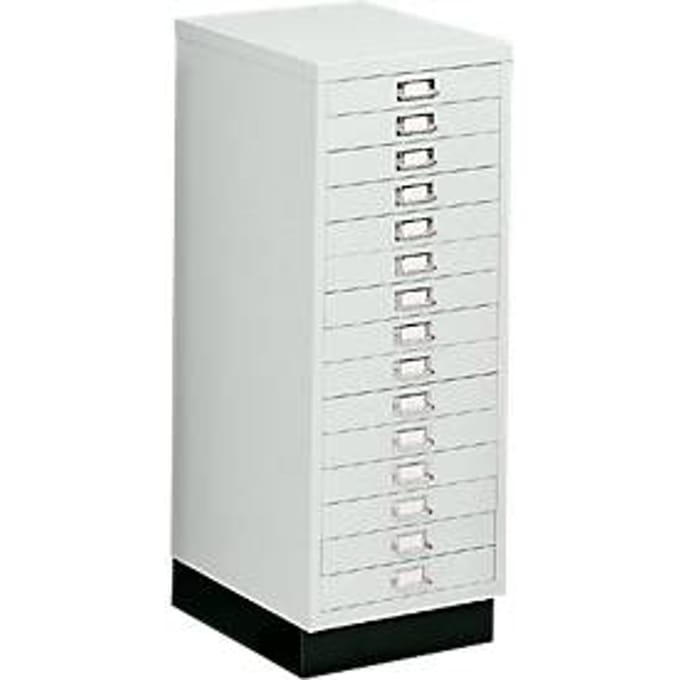 SSI ladekast A3, 15 schuifladen, 940 mm hoog, lichtgrijs