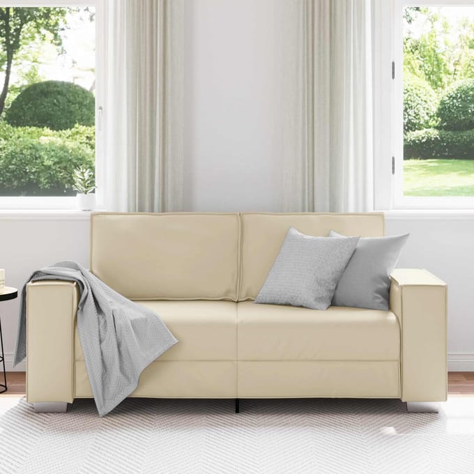 vidaXL - Loveseat - Crème - 180 - cm - Kunstleer