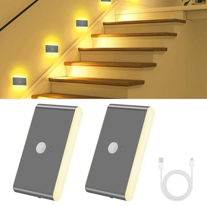 Draadloze Bewegingssensorlampen - 2-Pack LED Nachtlampjes met RGB Kleur en Warm Wit Licht