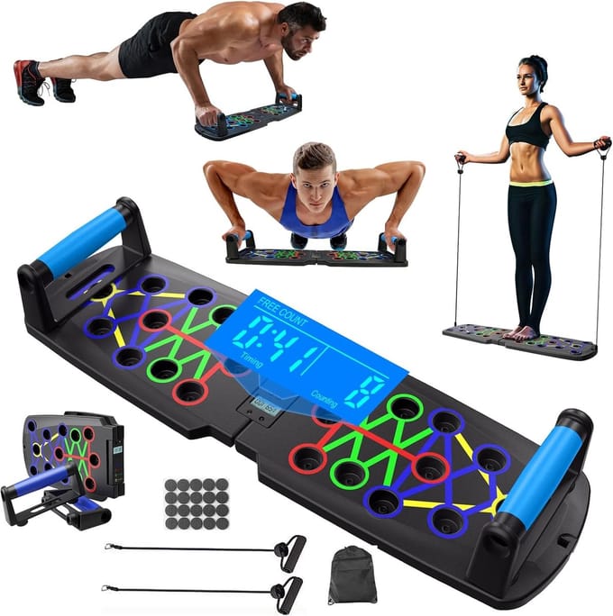 Multifunctioneel Push-up Board met Automatische Tellers - 30-in-1 Krachttraining voor Thuis