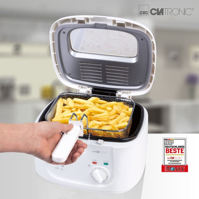 Clatronic FR 3771 Friteuse 2,5 L 1800 W Wit frituurpan