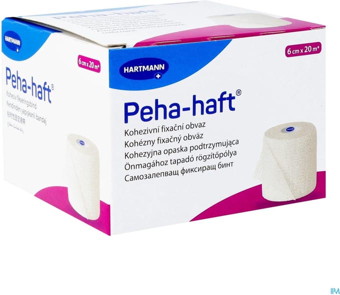 Hartmann - Witte latexvrije fixatiezwachtel - Peha-haft - 6cm x 20 meter