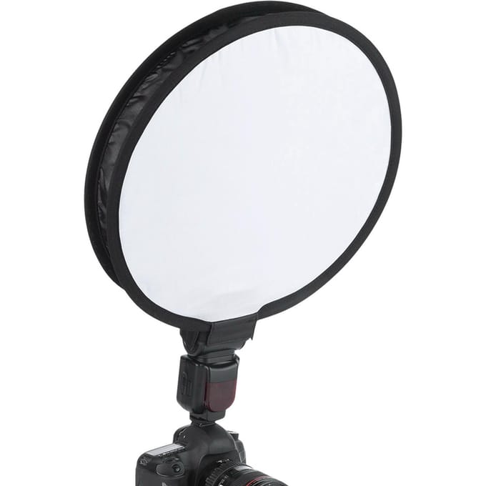 40CM Draagbare Opvouwbare Ronde Vorm Speedlite Softbox Diffuser voor Camera Flitslicht white
