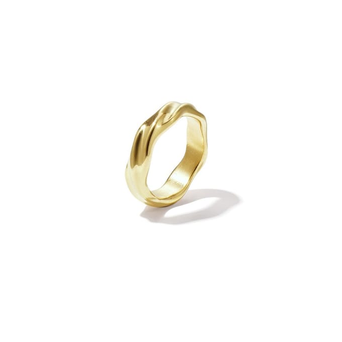 Draped Statement Ring | RVS (verkleurt niet) | Goudkleurig | Ringmaat 17 | Leukste Ringen Voor Haar