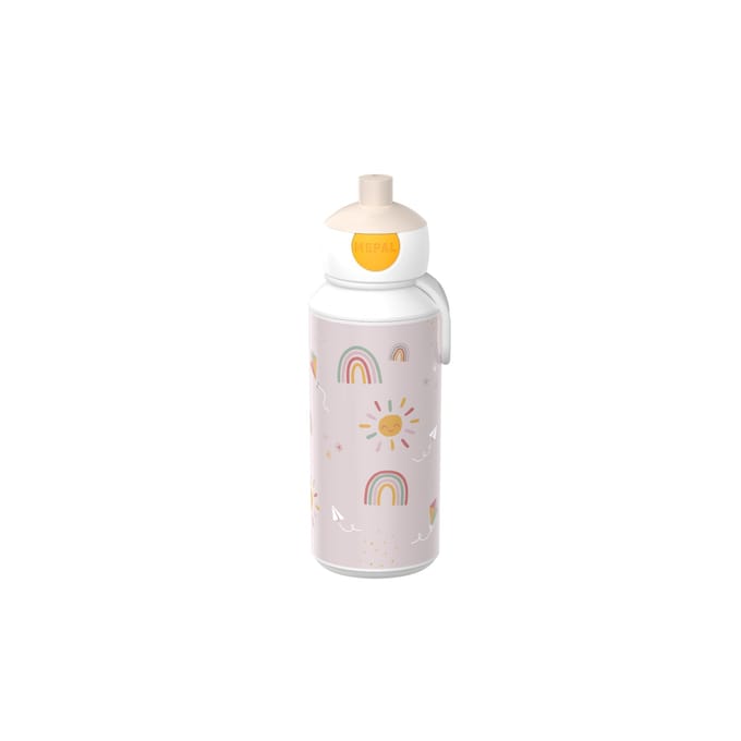 Mepal Pop-up drinkfles Campus - 400 ml - Sluit goed af - Drinkbeker voor kinderen - Sunshine & Rainbow