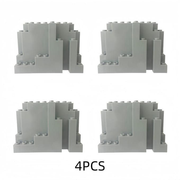 4 pièces Montagnes Collines Blocs de Construction Jouets DIY Accessoires MOC Composants de Base Parcs Sauvages Modèle de Construction Briques gray
