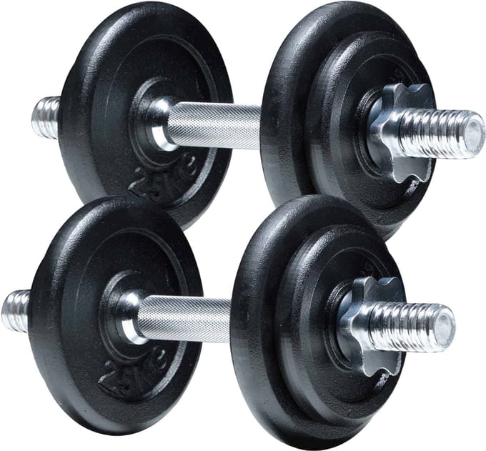 Fit'n Shape Verstelbare Dumbbells 20kg, ijzeren platen