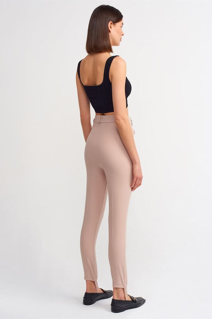 Dames Hoge Taille Skinny Crepe Broek