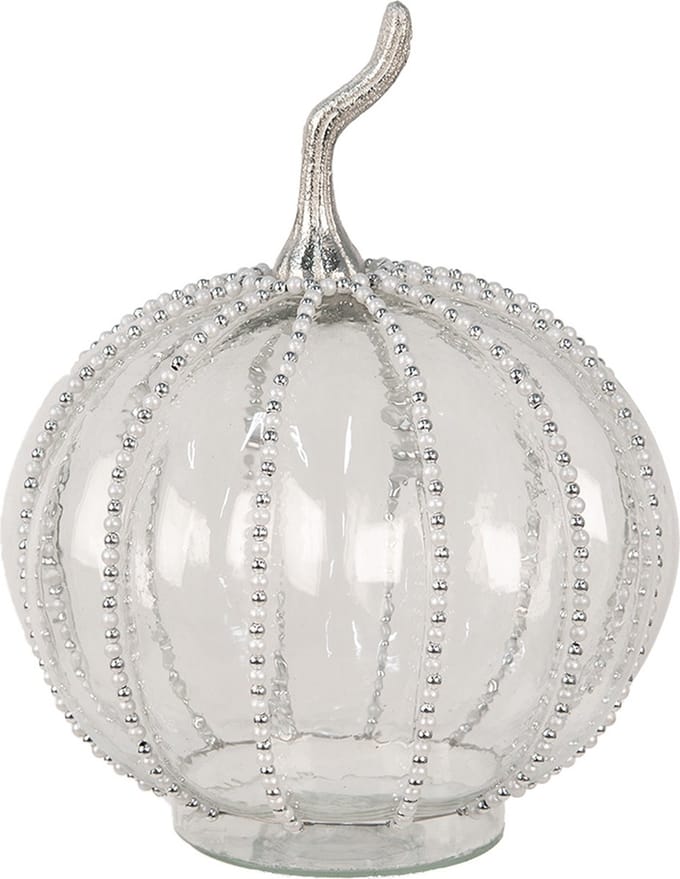 Clayre & Eef Decoratie Pompoen Ø 15x19 cm Transparant Glas Herfst decoratie