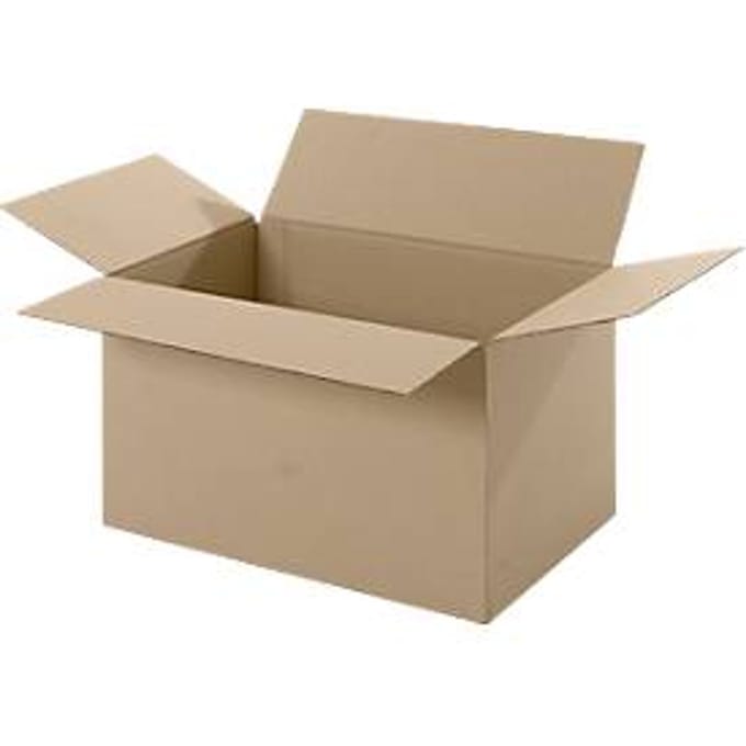 Verzenddoos - 1 golf - L 350 x B 250 x H 200 mm - bruin - per stuk verkocht