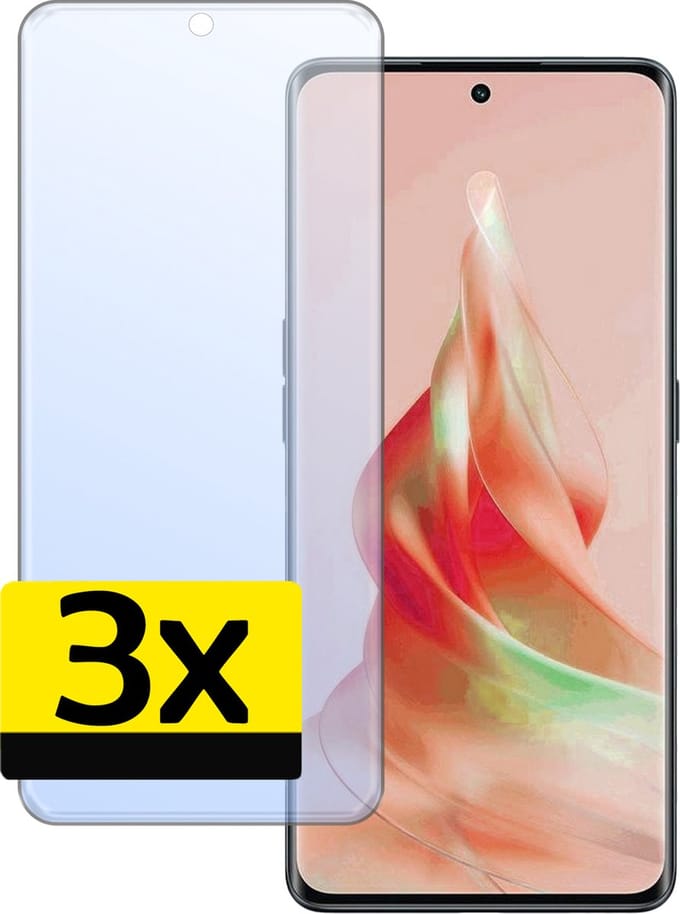 Screenprotector - Geschikt voor OPPO Reno 8T 4G - 3 Stuks - Extra Sterk - Beschermglas - Gehard Glas - Tempered Glass - Screen Protector