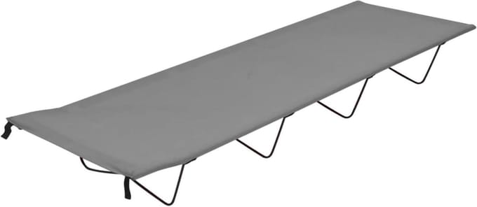 Campingbed - Veldbed Klapbed - Outdoor Ontspanning - Stabiele Stalen Constructie - 180 x 60 x 19 cm - Grijs