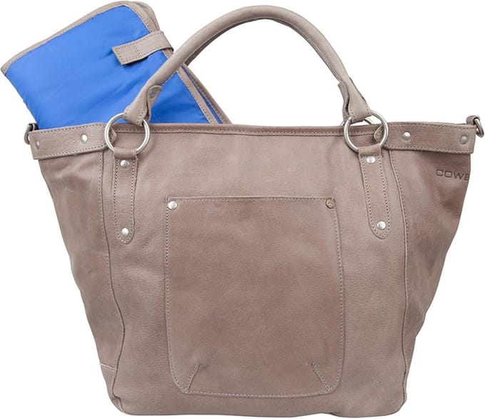 Dames Handtas - Schoudertas Top-Handle - Dagelijks Gebruik - Echt Leer - 52x37x9cm - Grijs