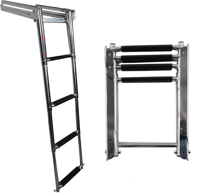 EvoNautic Zwemtrap Onder Platform Telescopisch/Uitschuifbaar 4-treden RVS316