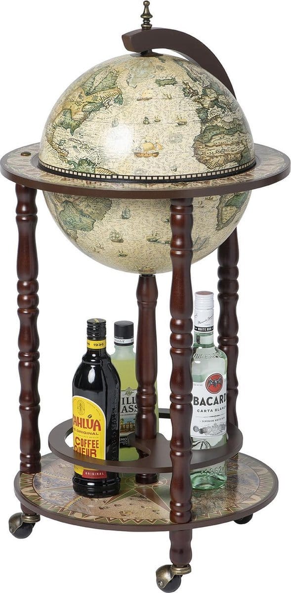 Brulo Wereldbol Globebar Wijnrek - ⌀ 33 cm - Bruin - Vespucci SKY