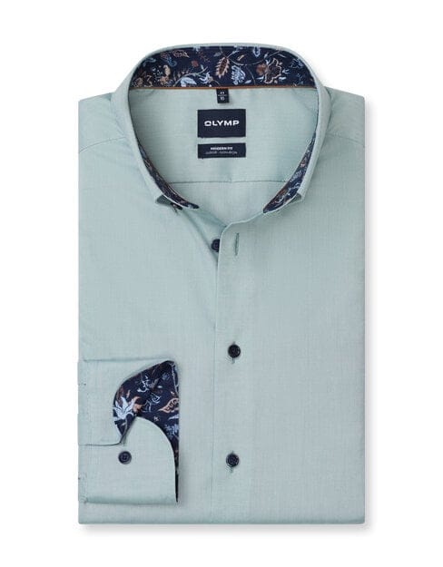 OLYMP Luxor Overhemd, Modern Fit, Button-down, Groen