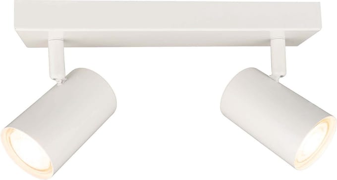 Ledvion LED Plafondspot Wit 2-lichts Rechthoek GU10 3W warm wit
