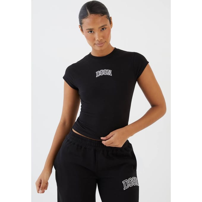 Dames Dsgn Studio T-shirt Met Luipaard Applique | Zwart | Maat: Medium
