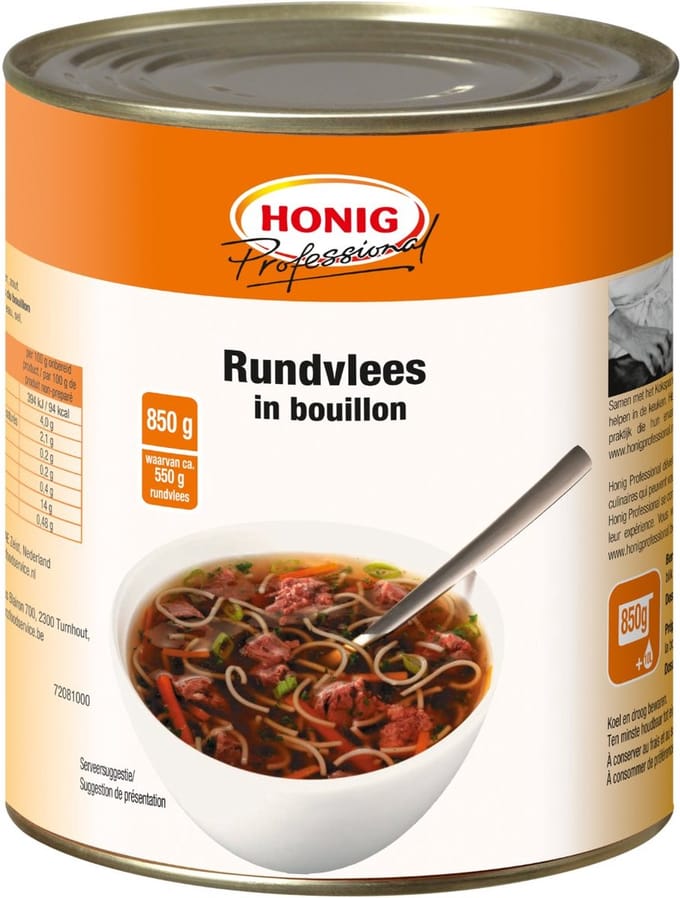 Rundvlees Bouillon Soepen Blik 850 Gram Honig