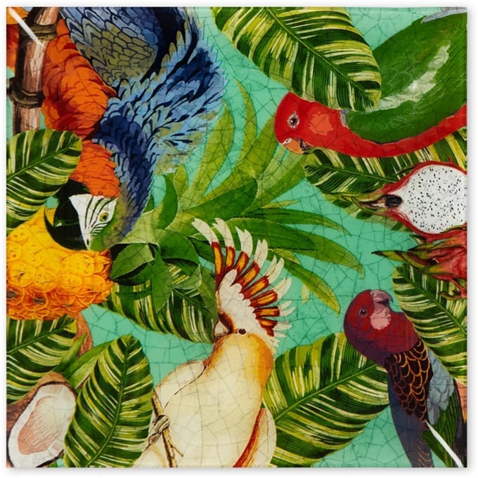 Havana Bord / Dienblad 30x30 cm – Excelsa | Tropisch Design | Multicolor Keramiek