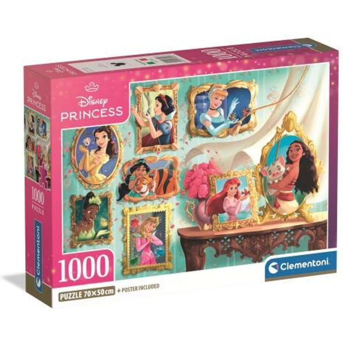 Clementoni - Puzzel - 1000 Stukjes - Disney Princess - Compact Box