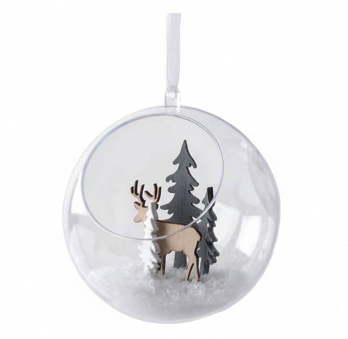 DIY - doe het zelf open kerstballen - 2x stuks - transparant - 12 cm