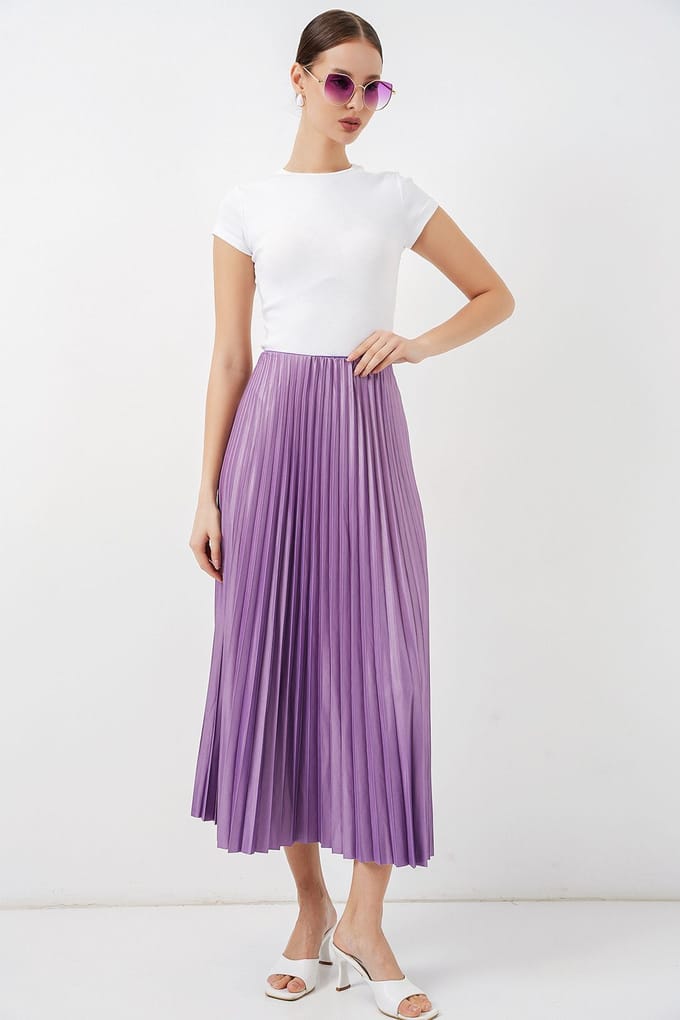 Hoge Taille Maxi Rok met Rimpeldetail