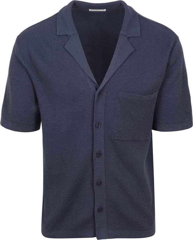 KnowledgeCotton Apparel Knitted Top Donkerblauw - Maat XL - Heren