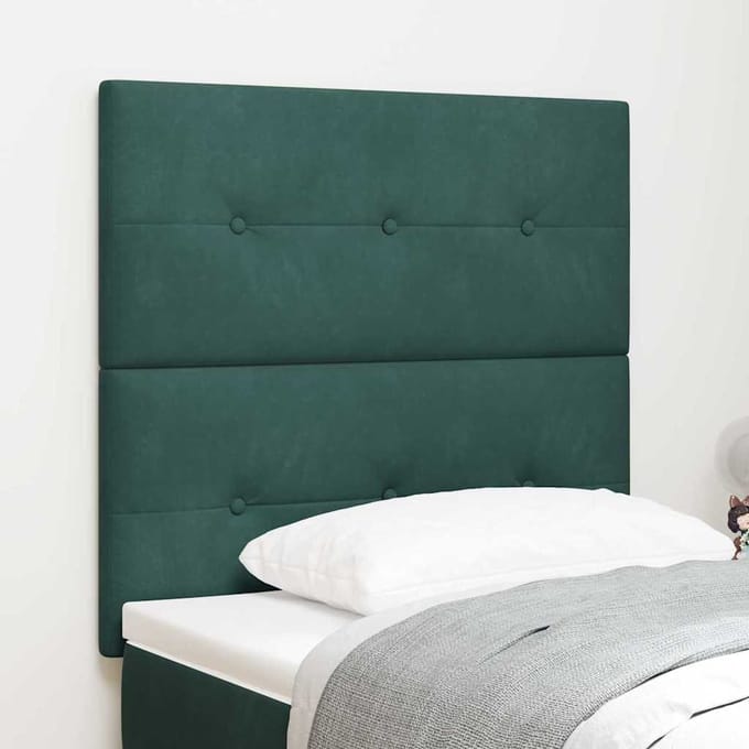 vidaXL - Hoofdbord - Donkergroen - 90 - cm - Fluweel