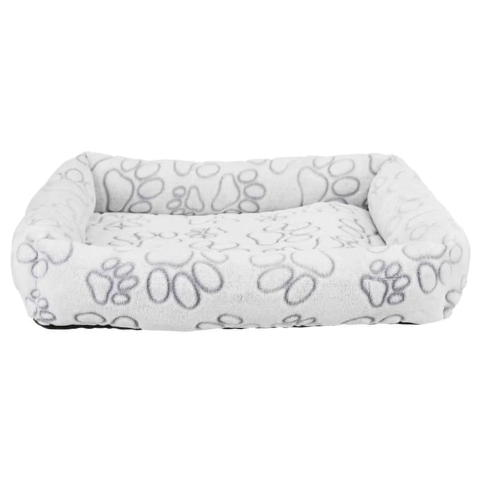 Hondenmand Trixie - Nando Hoekig Lichtgrijs - 60x50 cm, Pluche, Polyester, Schuimrubber Vulling